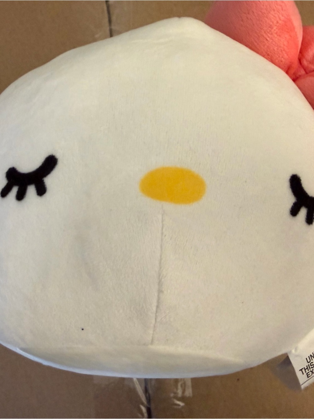 Plush White Hello Kitty Pillow with Pink Bow - Soft Decorative Plush